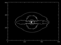 density contour from radio galaxy
simulation thumbnail run1
file 030